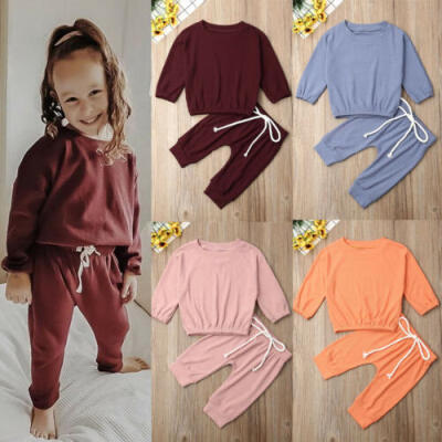 

Newest Infant Baby Girls Long Sleeve T-shirtTrousers Pants Tracksuit Clothes UK