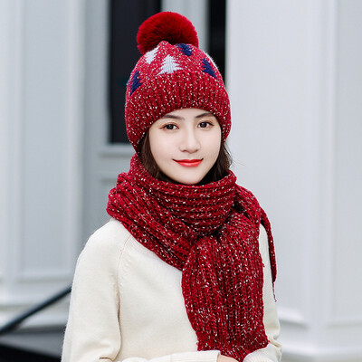 

Hat Womens winter Korean fashion all kinds of plush warm autumn&winter cycling womens sweet&lovely knitting wool hat