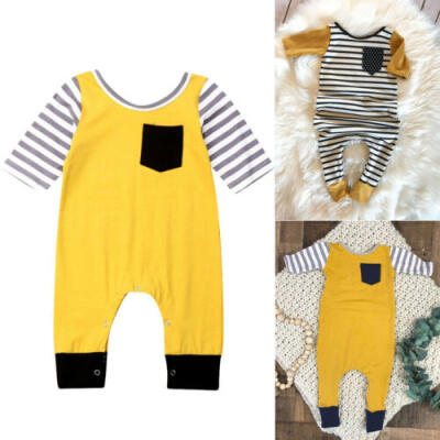 

Canis Newborn Kids Baby Boys Pocket Romper Bodysuit Jumpsuit Outfit Set Clothes