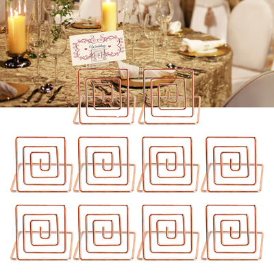 

〖Follure〗Place Card Holder Metal Card Holder Stand Wedding DinnerFood Sign Rose Gold