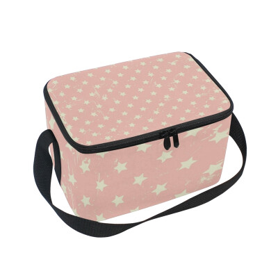 

ALAZA Insulated Lunch Box Grunge Stars Background Lunch Bag for Men Women Portable Tote Bag Cooler Bag