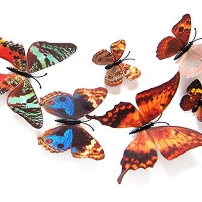 

〖Follure〗12pcs DecalWall Stickers Decal Butterflies 3D Mirror Wall Art Home Decors Green