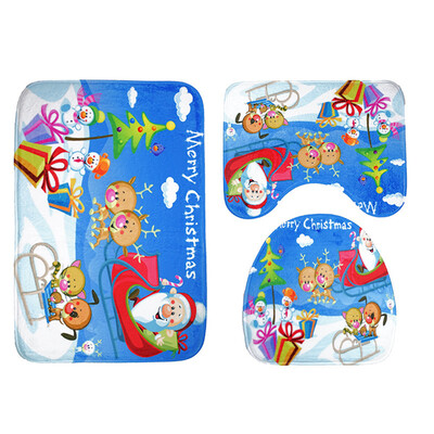 

〖Follure〗3pcs Christmas Suction Grip Bath Mat Bathroom Kitchen Carpet Doormats Decor