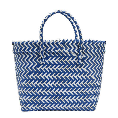 

Hit Color Weave Shoulder Handbags Women Top-handle Bags PVC Shopping Totes