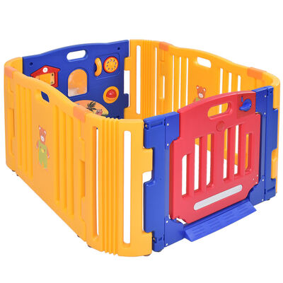 

4 Panel Safety Baby Center Playpen-Blue