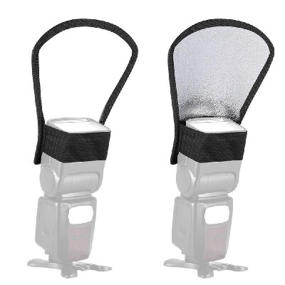 

Foldable Flash Diffuser Reflector Snoot Softbox Speedlight SilverWhite for DSLR Reflect Light Panel Bender