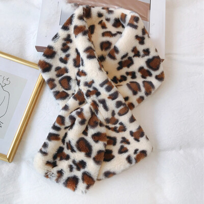 

Gobestart Women Fashion Winter Faux Fur Villus Scarf Outerwear Leopard Print Scarf Warm