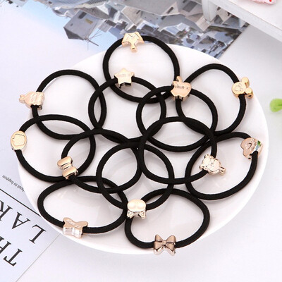 

10PCS New Korean Hair Accessories For Women Black Elastic Hair Rubber Bands Girls Lovely Hair Ropes Ponytail Holder Tie