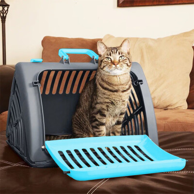 

Gobestart Foldable Travel Cat Carrier Front Door Plastic Collapsible Carrier