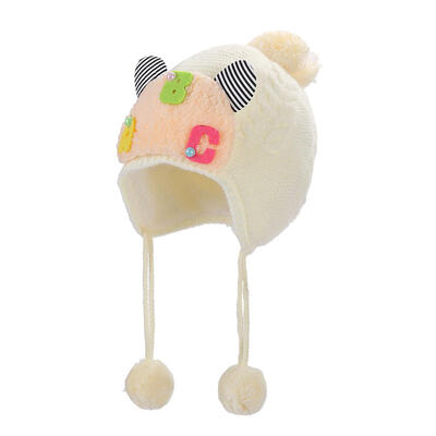 

Cute 0-12M Baby Girls Boys Knitted Letter ABC Hats Kids Protect Ears Hat