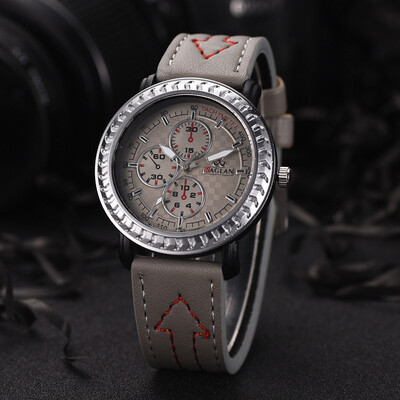

Gobestart Fashion Men Quartz Watch High Quality Leather Mens quartz watch