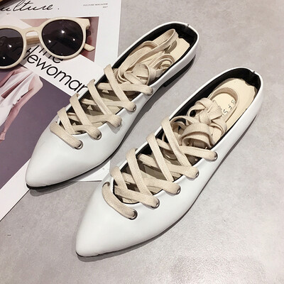 

Summer single shoe female pointed bean shoe female flat bottom Korean version of 100 sets of student social womens shoes