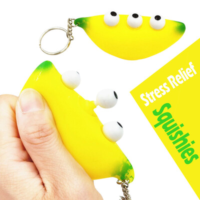 

Gotoamei Banana Keychain Stress Reliever Scented Super Slow Rising Kids Squeeze Toy