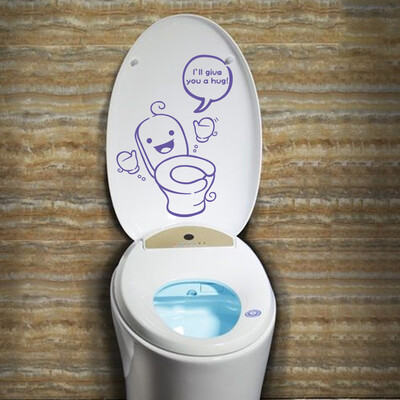 

〖Follure〗Funny Toilet humor Cover Waterproof Sticker Cartoon PVC Vinyl home Decal Cartoon
