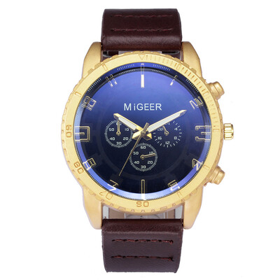 

Gobestart MIGEER High-End Fashion Mens Stainless Steel Watch Analog Alloy Quartz Watch