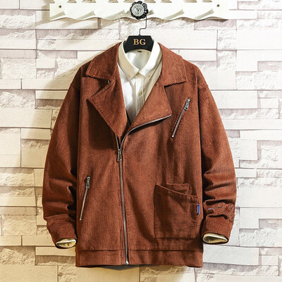 

Gobestart New Style For Men In Autumn Winter Fashion Corduroy Pure Long Sleeve Coat