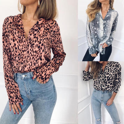 

Fashion Women´s Loose Casual Long Sleeve Tops Shirt Ladies Office Blouse T-Shirt
