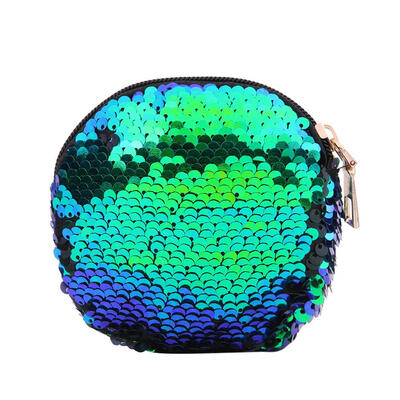 

Colorful Bling Sequin Coin Wallet Women Change Purse Girl Round Clutch Bags