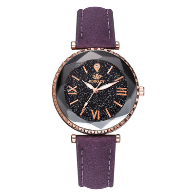 

Star watch high quality PU leather trend quartz watch Korean version of the new fashion Roman digital watch