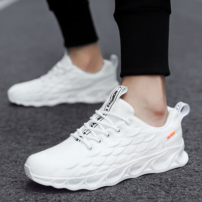 

Sports shoes mens breathable mens shoes flying woven shoes mens tide shoes fish scale net shoes mens running shoes