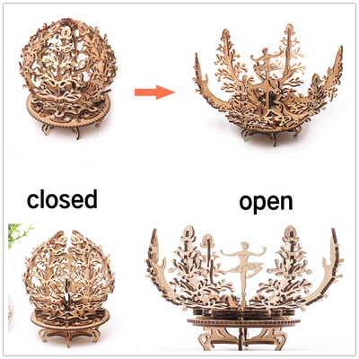 

Gotoamei Flower Mechanical Wooden Model Kit Puzzle Assembly Self-propelled Education Toy