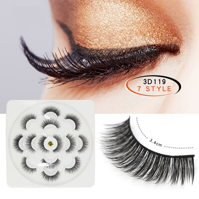 

7 pair 3D Mink Lashes Natural Long False Eyelashes Dramatic Volume Fake Lashes Makeup Eyelash Extension Silk Eyelashes