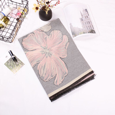 

Korean version of autumn&winter new flowers imitation cashmere scarf female wild air conditioning room dual-use elegant shawl warm scarf