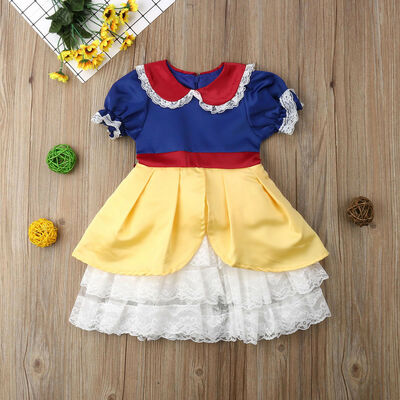 

Kid Girls Snow White Bow Pageant Party Bridesmaid Wedding Formal Princess Dress