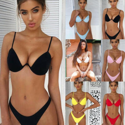 

Women Push-up Padded Bra Bandage Bikini Set Swimsuit