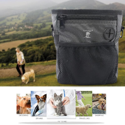 

Dog Treat Pouch Training Bag Built-in Poop Bag Dispenser Water Bottle Bag Snacks Toys Smartphone Earphone for Walking Travel Hikin