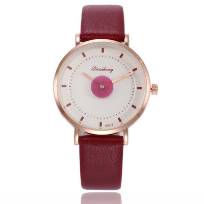 

Korean version of the female student belt watch simple scale two