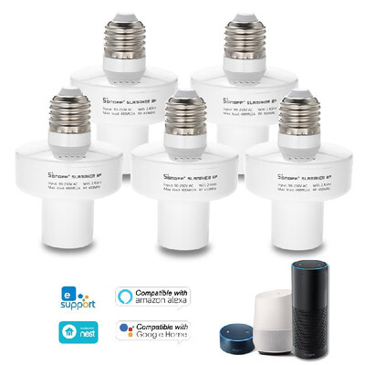 

5PCS SONOFF Slampher ITEAD WiFi Smart Light Bulb Holder 433MHz RF E27 Wireless Lamp Holder Works with Amazon Alexa & for Google H