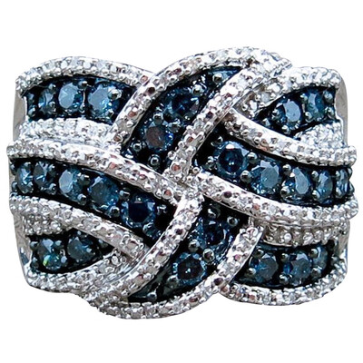 

Gorgeous Women Silver Blue Rhinestone Ring Engagement Bridal Gifts Jewelry New