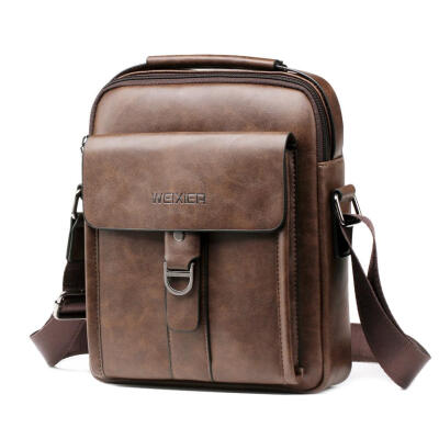 

Solid Color Sports Shoulder Messenger Packs Men PU Leather Crossbody Bags