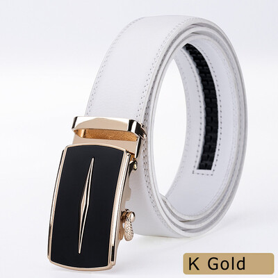 

new alloy automatic buckle belts for men white male real genuine leather belt for business cinturones para hombre cuero 2019