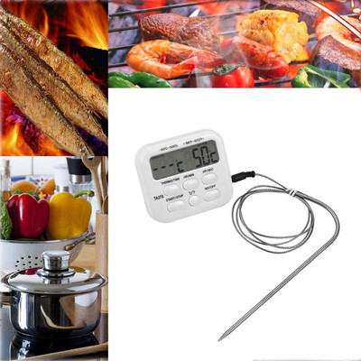 

Digital Cooking Meat Thermometer Smoker Oven Grill Food Thermometer On Off