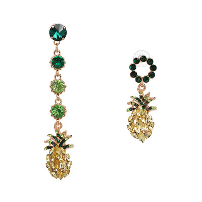 

Pineapple Rhinestone Statement Earring Boho Fashion Crystal Drop Dangle Earrings for Women party Jewelry gifts oorbellen 2019
