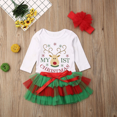 

Baby Girls Princess Christmas 0-24M Romper Tulle Tutu Skirts Outfit Xmas Clothes