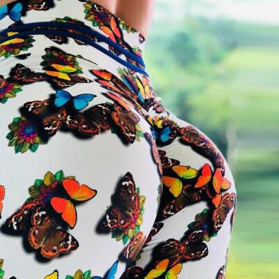 

Ebay Amazon Wish for Colorful Butterfly Digital Print Slim High Waist Sports Yoga Pants Leggings Flower