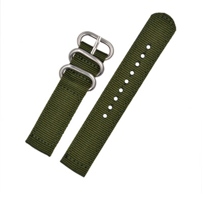 

〖Follure〗24mm Military Nylon Wrist Band Strap For Watch Stainless Steel Buckle