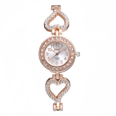 

New womens alloy watch womens fashion peach heart full