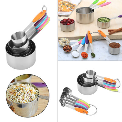 

Greensen10pcs Measuring Cups&Spoons Stainless Steel Kitchen Tool Baking Teaspoon Measuring Spoon Baking Teaspoon