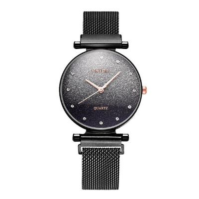 

Starry Sky Female Wrist Watch Quartz Movement Wristwatch Bracelet Mesh Band for Ladies