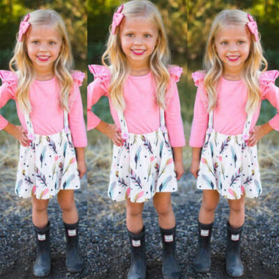 

Newborn Baby Kids Girl Long Sleeve Tops Tutu Skirt Dress 3Pcs Outfit Clothes Set