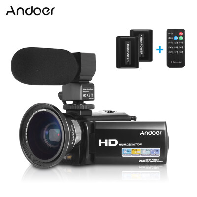 

Andoer HDV-201LM 1080P FHD Digital Video Camera Camcorder DV Recorder 24MP 16X Digital Zoom 30 Inch LCD Screen with 2pcs Recharge