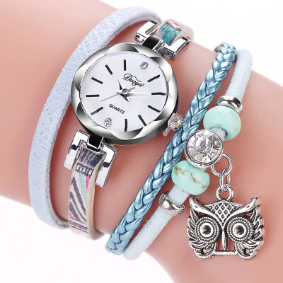 

DUOYA New Fashion Women Girls watches Analog Quartz Owl Pendant Ladies Dress Bracelet Watches Relogio Feminino Casual Bayan 533