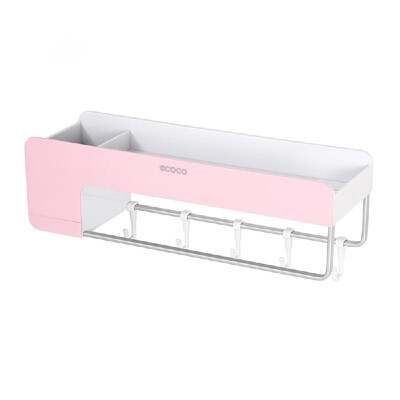 

Ecoco Bathroom Shelf Storage Organizer Wall Mounted Magnetic Shower Shelf Kitchen Storage Basket Rack with Towel Bar