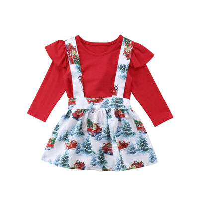 

Fashionc Toddler Baby Girls Floral Top Romper Skirt Dress Outfits Clothes