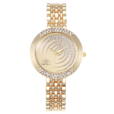 

Womens full diamond fashion alloy set creative dial steel belt casual wrist watch female models