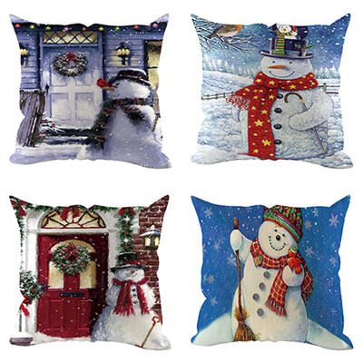 

Siaonvr 4Pcs Christmas Pillow Cover Pillowcases Decorative Sofa Cushion Cover Decoration